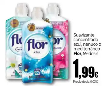 Unide Supermercados FLOR Suavizante concentrado azul, nenuco o mediterráneo oferta