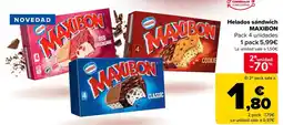 Carrefour MAXIBON Helados sándwich oferta