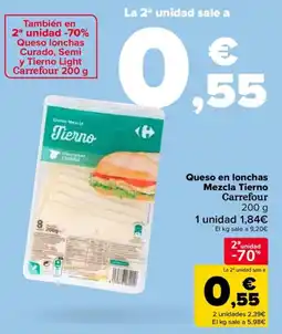 Carrefour Queso en lonchas Mezcla Tierno Carrefour oferta