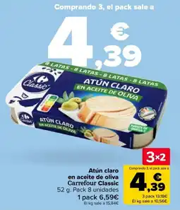 Carrefour Atún claro en aceite de oliva Carrefour Classic oferta