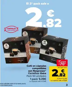 Carrefour Café en cápsulas compatibles con Nespresso oferta
