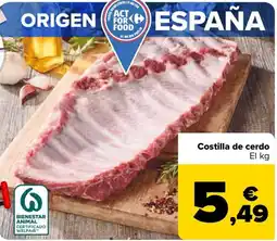 Carrefour Costilla de cerdo oferta