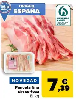 Carrefour Panceta fina sin corteza oferta