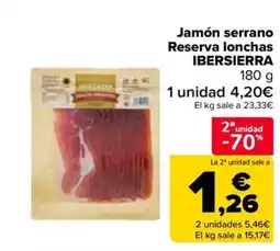 Carrefour IBERSIERRA Jamón serrano Reserva lonchas oferta
