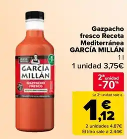Carrefour GARCÍA MILLÁN Gazpacho fresco Receta Mediterránea oferta