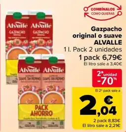 Carrefour ALVALLE Gazpacho original o suave oferta