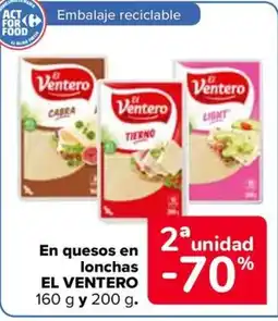 Carrefour EL VENTERO En quesos en lonchas oferta