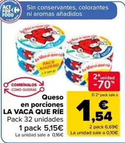 Carrefour LA VACA QUE RÍE Queso en porciones oferta