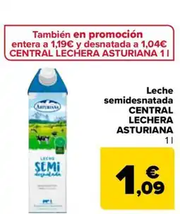 Carrefour CENTRAL LECHERA ASTURIANA Leche semidesnatada oferta