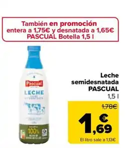 Carrefour PASCUAL Leche semidesnatada oferta