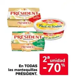Carrefour PRÉSIDENT En todas las mantequillas oferta