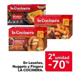 Carrefour LA COCINERA En Lasañas, Nuggets y Fingers oferta