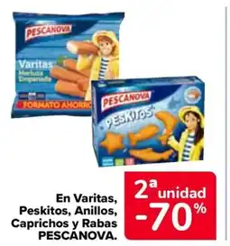 Carrefour PESCÁNOVA En varitas, peskitos, anillos, caprichos y rabas oferta