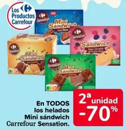Carrefour En todos los helados mini sándwich carrefour sensation. oferta