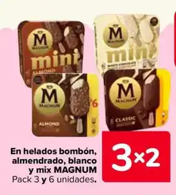 Carrefour MAGNUM En helados bombón, almendrado, blanco y mix oferta