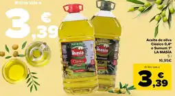 Carrefour LA MASÍA Aceite de oliva Clásico 0,4° o Sumum 1° oferta