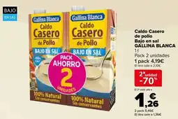 Carrefour GALLINA BLANCA Caldo Casero de pollo Bajo en sal oferta