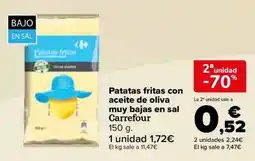 Carrefour Patatas fritas con aceite de oliva muy bajas en sal Carrefour oferta