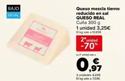 Carrefour QUESO REAL Queso mezcla tierno reducido en sal oferta