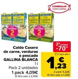 Carrefour GALLINA BLANCA Caldo Casero de carne, verduras o pescado oferta