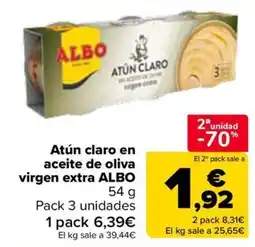 Carrefour ALBO Atún claro en aceite de oliva virgen extra oferta