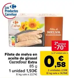 Carrefour Filete de melva en aceite de girasol Carrefour Extra oferta