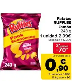 Carrefour RUFFLES Patatas Jamón oferta