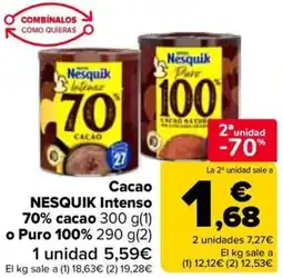 Carrefour NESQUIK Cacao Intenso 70% cacao oferta