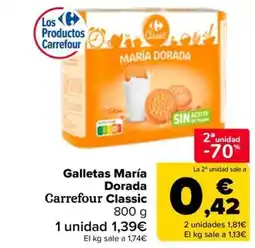 Carrefour Galletas María Dorada Carrefour Classic oferta