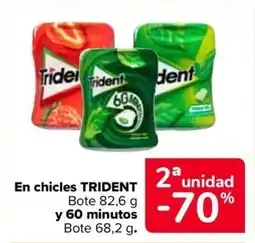 Carrefour TRIDENT En chicles y 60 minutos oferta