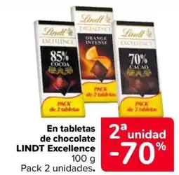 Carrefour LINDT En tabletas de chocolate Excellence oferta