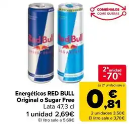 Carrefour RED BULL Energéticos Original o Sugar Free oferta