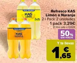 Carrefour KAS Refresco Limón o Naranja oferta