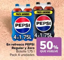 Carrefour PEPSI En refresco Regular y Zero oferta