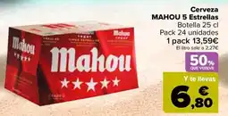 Carrefour MAHOU 5 Cerveza Estrellas oferta