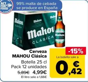 Carrefour MAHOU Cerveza Clásica oferta