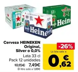 Carrefour HEINEKEN Cerveza Original, Silver o 0,0% oferta
