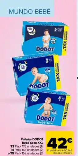 Carrefour DODOT Pañales Bebé Seco XXL oferta