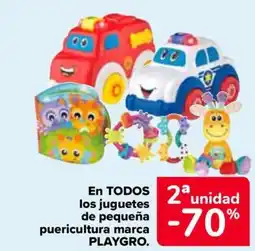 Carrefour PLAYGRO En todos los juguetes de pequeña puericultura marca oferta