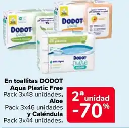 Carrefour DODOT En toallitas Aqua Plastic Free oferta