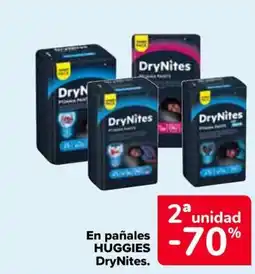 Carrefour HUGGIES En pañales DryNites. oferta