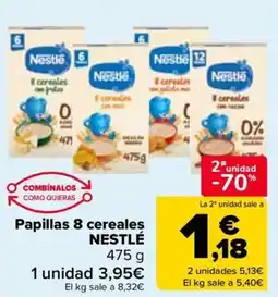 Carrefour NESTLÉ Papillas 8 cereales oferta