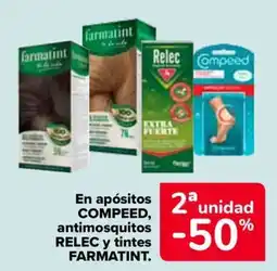 Carrefour COMPEED,RELEC FARMATINT En apósitos antimosquitos y tintes oferta