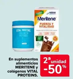 Carrefour MERITENE y VITAL PROTEINS En suplementos alimenticios colágenos oferta