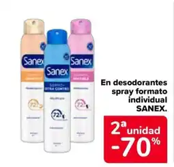 Carrefour SANEX En desodorantes spray formato individual oferta