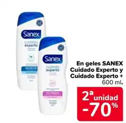 Carrefour SANEX En geles Cuidado Experto y Cuidado Experto oferta