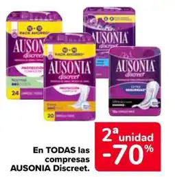 Carrefour AUSONIA En todas las compresas discreet. oferta