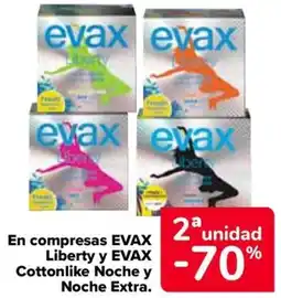 Carrefour EVAX En compresas Liberty y Cottonlike Noche y Noche Extra. oferta