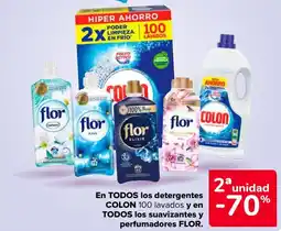 Carrefour FLOR En todos los detergentes colon 100 lavados y en todos los suavizantes y perfumadores oferta