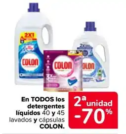 Carrefour COLON En todos los detergentes líquidos 40 y 45 lavados y cápsulas oferta